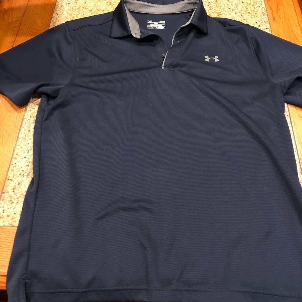 Navy UA performance polo with grey accents, XL